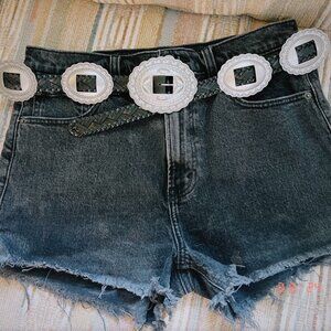 Abercrombie + Fitch Highwaisted Denim Black Shorts